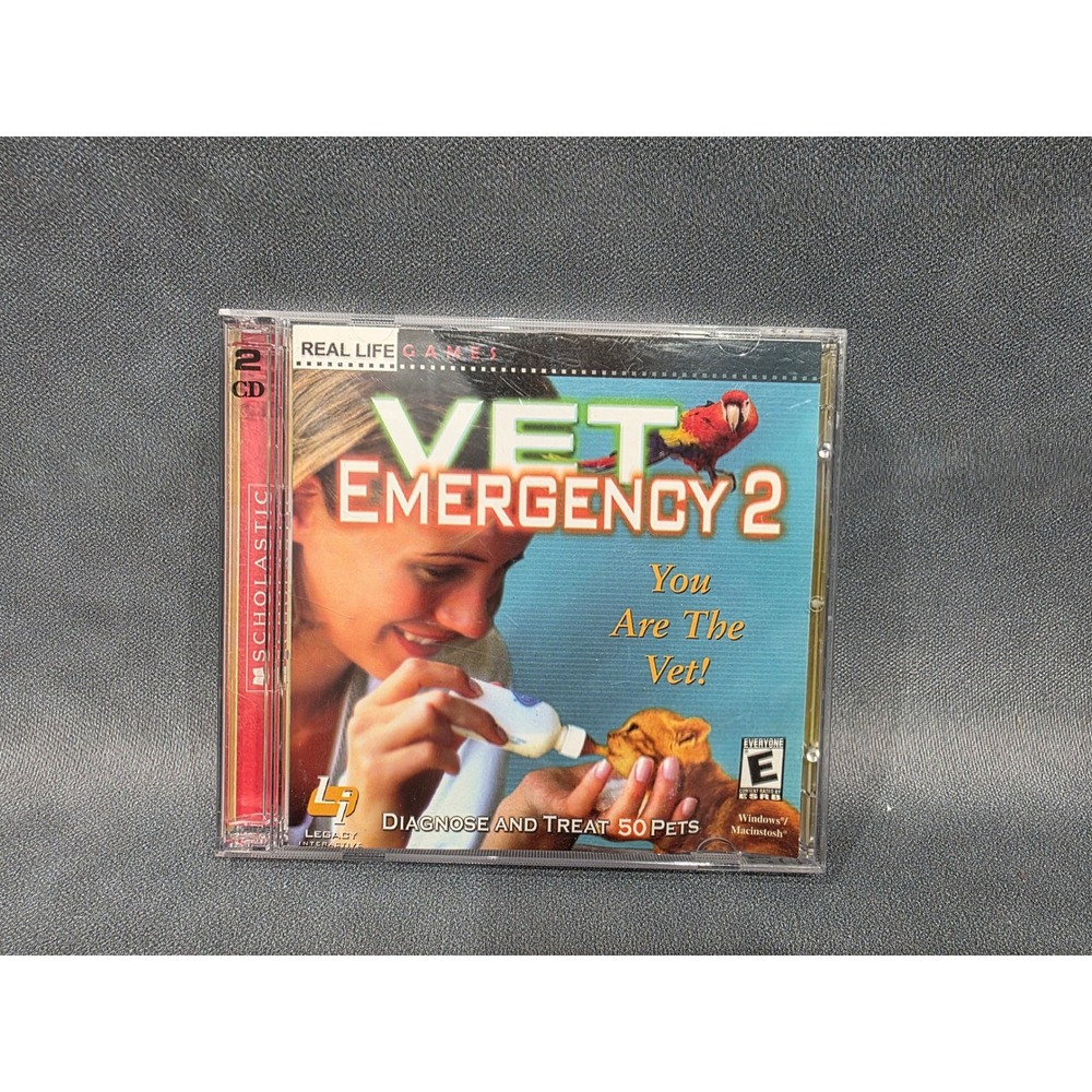Vet Emergency 2 PC Mac Game Legacy Interactive Scholastic 2-CD Set 2002 Windows